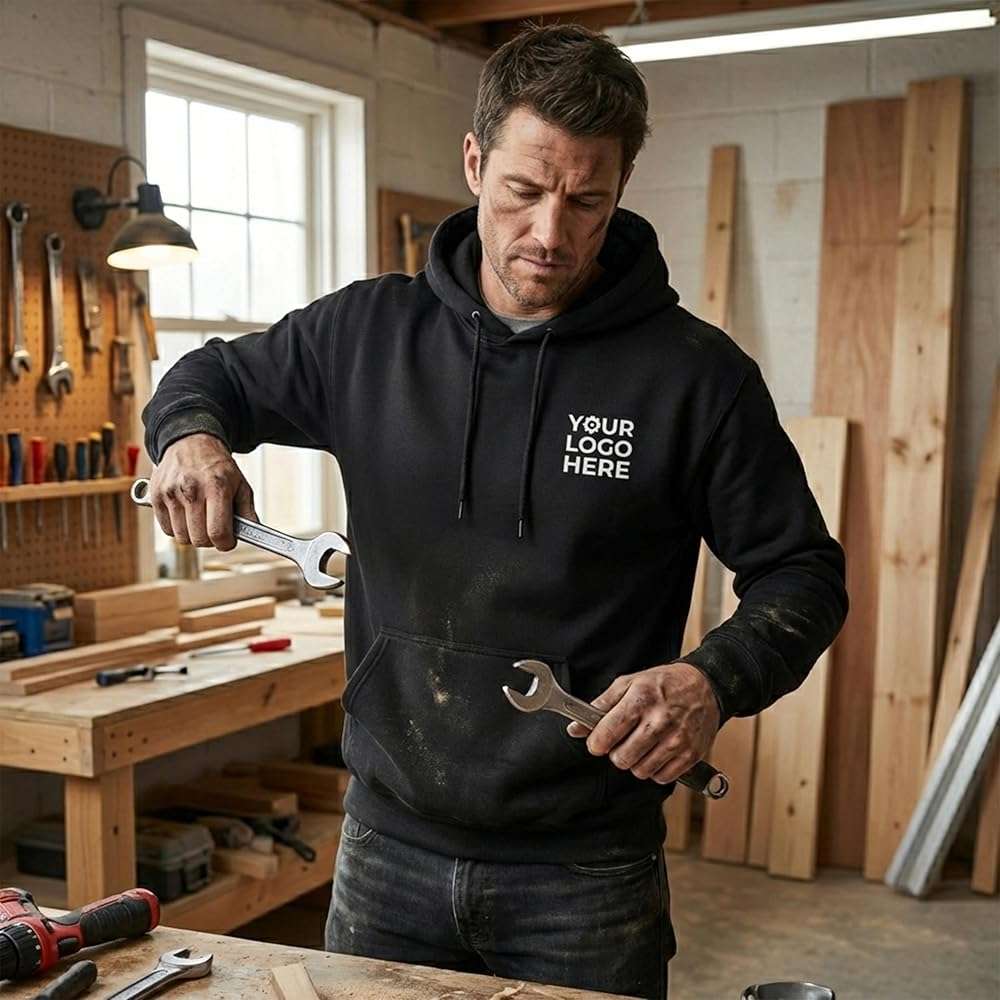 Printbox Merch Custom Hoodie for Men Women Kids, Personalized Hoodie with Your Logo, Custom Hooded Sweatshirt Front, Back & Sleeves Workwear PMFG - Image 3