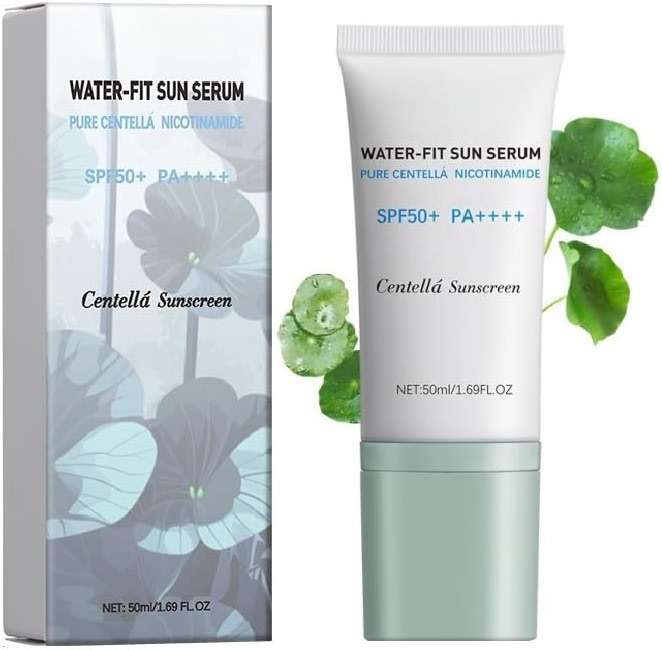 Centella Sunscreen, SPF50+ Lightweight Hydrating Centella Water-Fit Sun Serum for All Skin Type and UV Defense (1Pcs) - Image 1