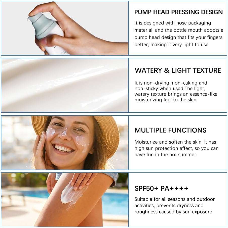 Centella Sunscreen, SPF50+ Lightweight Hydrating Centella Water-Fit Sun Serum for All Skin Type and UV Defense (1Pcs) - Image 7