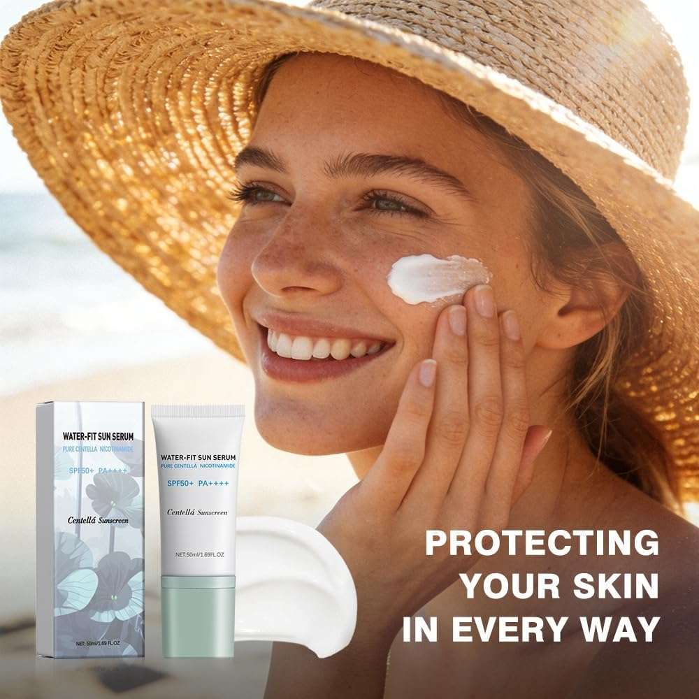 Centella Sunscreen, SPF50+ Lightweight Hydrating Centella Water-Fit Sun Serum for All Skin Type and UV Defense (1Pcs) - Image 8