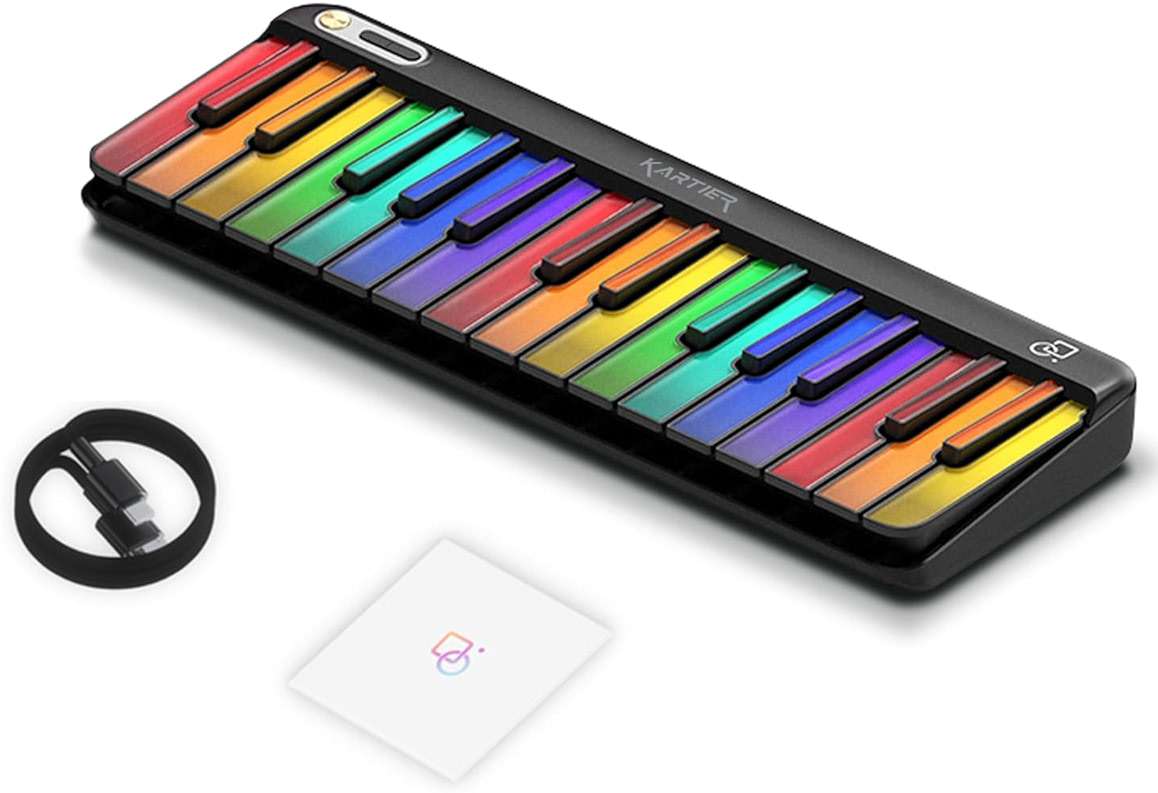 Kartier Piano MIDI Keyboard, Includes 1,000+ Famous Sounds/Presets, LED Light-Up Keys, Bluetooth & Wired Connection, IOS/Android & Desktop App Included - Image 2