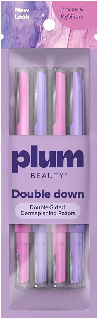 Plum Beauty Double-Sided Dermaplaning Razors (4-Pack) - Womens Facial Razors - Image 2