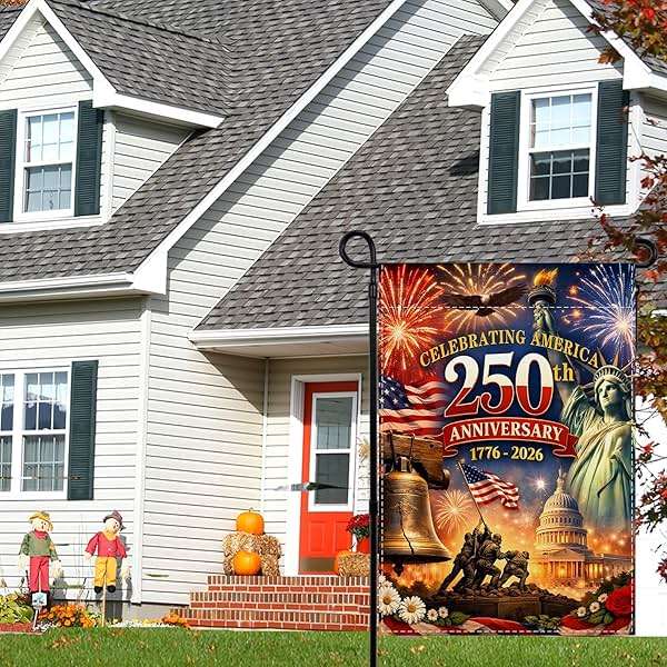 250th Anniversary USA Garden Flag 1776-2026 250 Years of Birthday America Decor 4th of July Fourth of July Patriotic Party Decorations and Supplies 12.5×18'' - Image 6