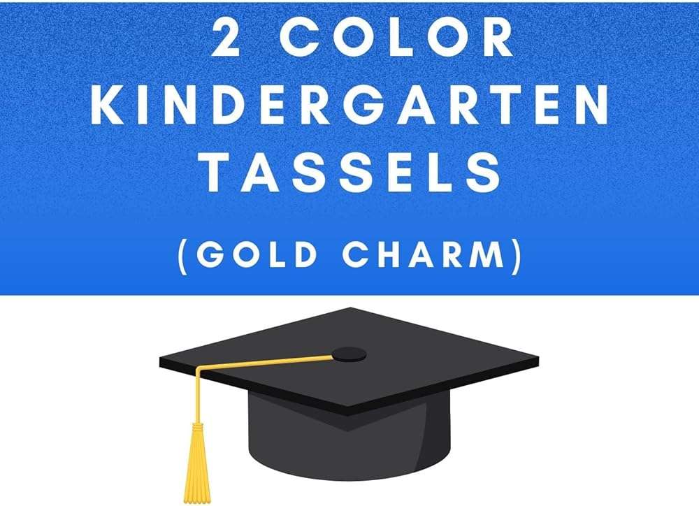 Class Act Graduation Kindergarten Graduation Tassel - Gold Charm - 2 Color, 2026, Red/White - Image 2