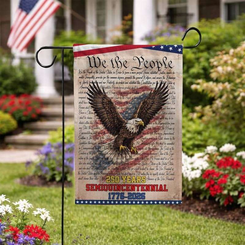 Limima We The People Flag, 250 Anniversary USA Flag, American Flags for Outside 250 Year Anniversary, 4th of July Gifts, 1776-2026 Yard Flags Outside 12x18 Inch Double Sided Outdoor Banner Decorations - Image 2