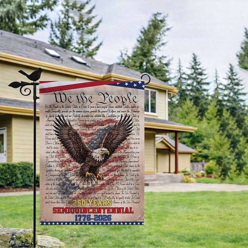 Limima We The People Flag, 250 Anniversary USA Flag, American Flags for Outside 250 Year Anniversary, 4th of July Gifts, 1776-2026 Yard Flags Outside 12x18 Inch Double Sided Outdoor Banner Decorations - Image 8