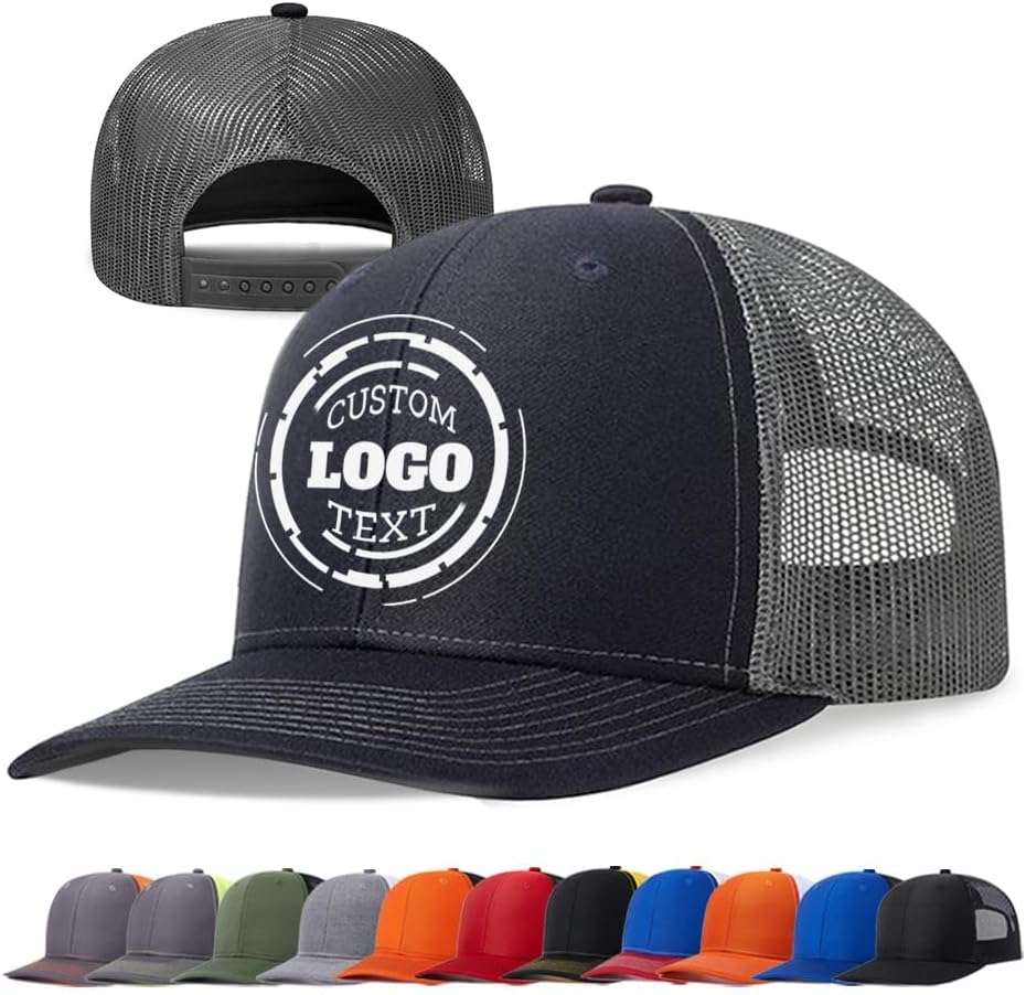 Bulk Custom Hats for Men Women Customized Trucker Hats Design Your Own Logo Text Photo Personalized Baseball Caps - Image 1