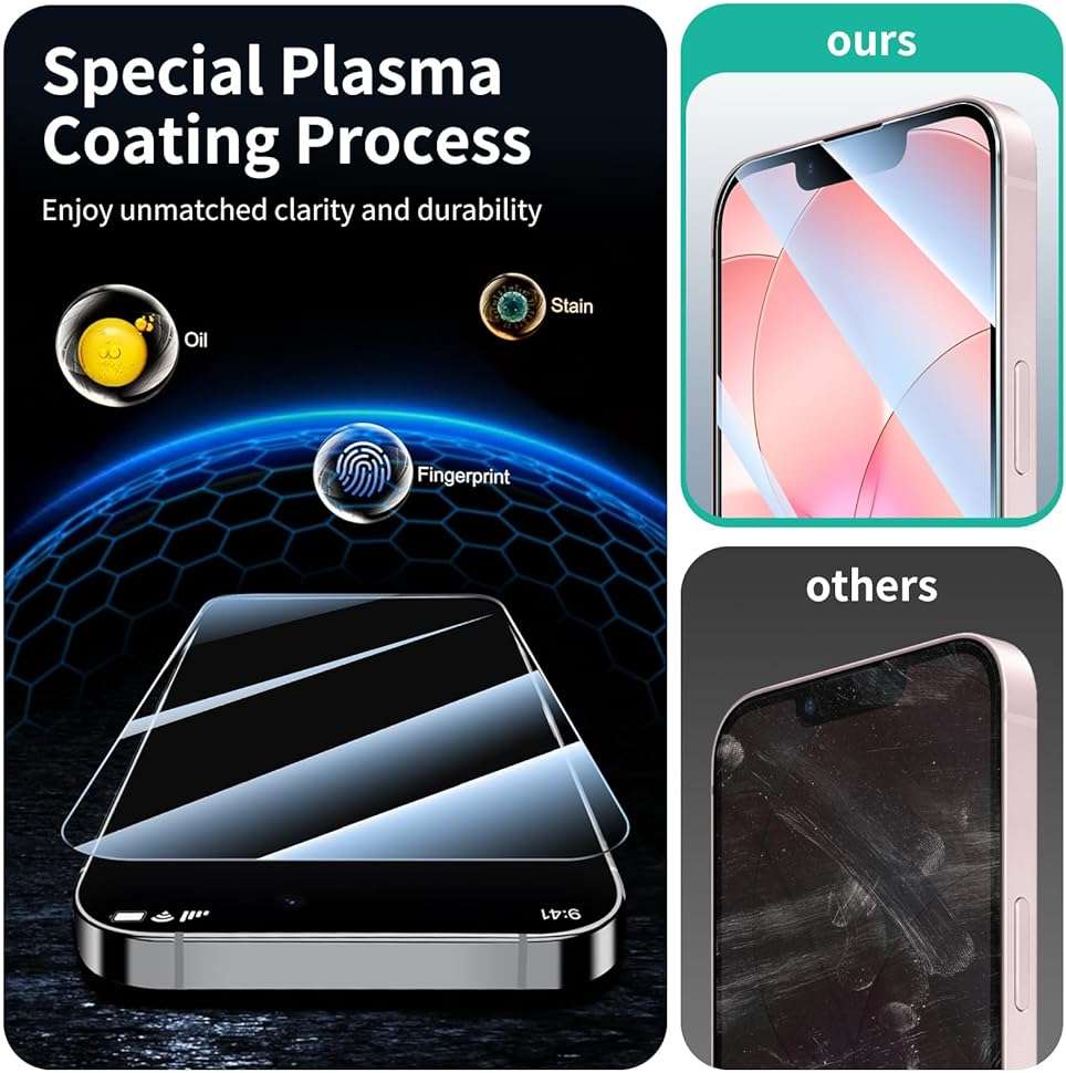Fynorao 3+3+1-Pack, Screen Protector and Camera Lens Protector for iPhone 16e/17e with Installation Alignment Aid, Tempered Glass Film, Impact-Protection, HD, Anti-Scratch, 9H Hardness - Image 6