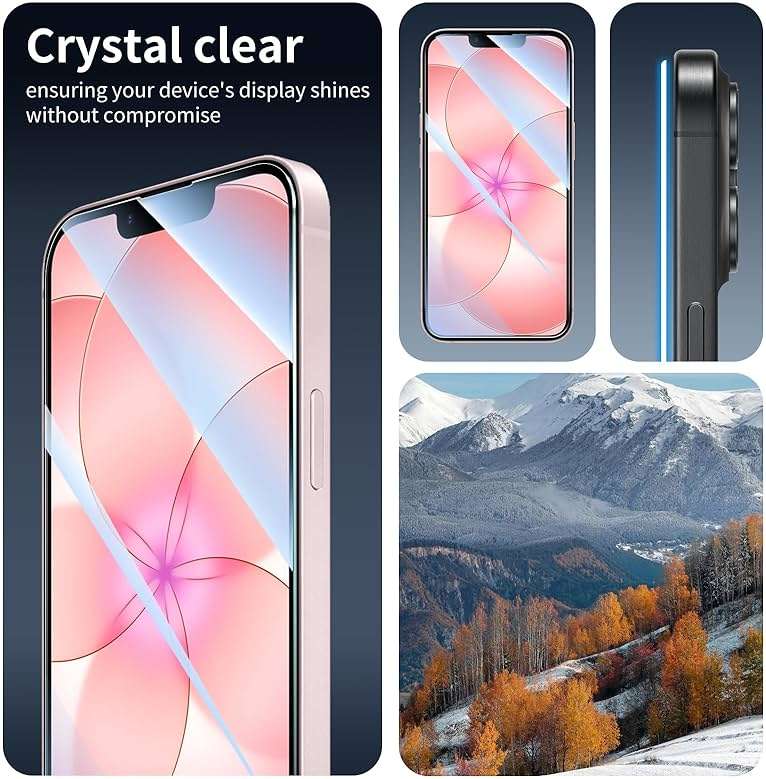 Fynorao 3+3+1-Pack, Screen Protector and Camera Lens Protector for iPhone 16e/17e with Installation Alignment Aid, Tempered Glass Film, Impact-Protection, HD, Anti-Scratch, 9H Hardness - Image 8