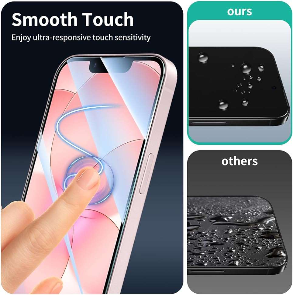 Fynorao 3+3+1-Pack, Screen Protector and Camera Lens Protector for iPhone 16e/17e with Installation Alignment Aid, Tempered Glass Film, Impact-Protection, HD, Anti-Scratch, 9H Hardness - Image 9