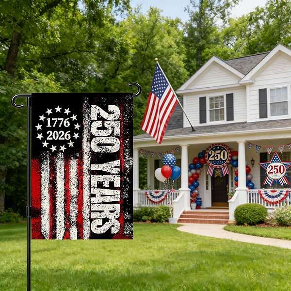 250 Anniversary Usa Garden Flags for Outside,250 Anniversary USA Flag 1776-2026 Semiquincentennial Commemorative Patriotic Yard Sign 4th of July Decorations 250 Year of Freedom Banner Double-Sided Waterproof Garden Flag with Stars Stripes 250 Year American Flag 12x18 Inch - Image 2
