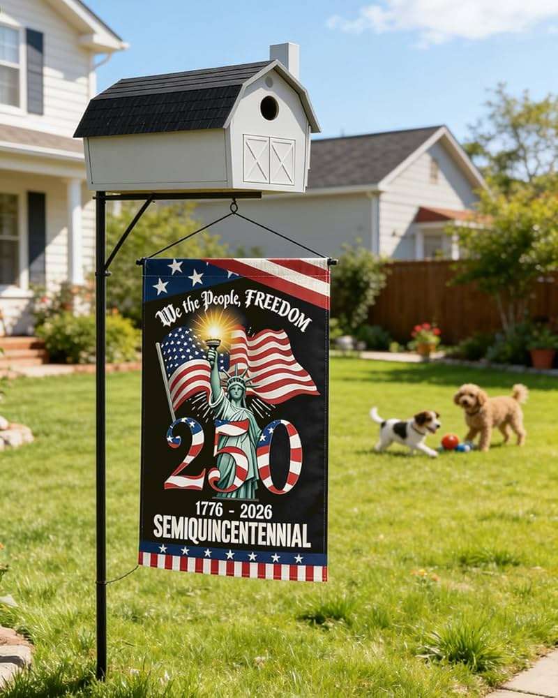 250 Years America Garden Flag, 250th Anniversary USA Patriotic 4th of July Double-Sided Waterproof Banner with Freedom Yard Sign, We The People, 1776-2026 Commemorative, 12 x 18 Inch - Image 2