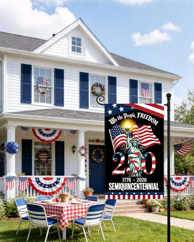 250 Years America Garden Flag, 250th Anniversary USA Patriotic 4th of July Double-Sided Waterproof Banner with Freedom Yard Sign, We The People, 1776-2026 Commemorative, 12 x 18 Inch - Image 4