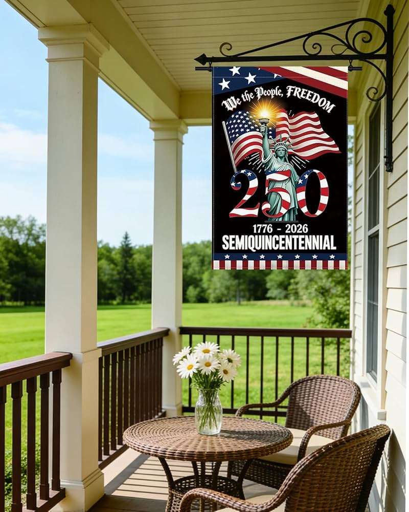 250 Years America Garden Flag, 250th Anniversary USA Patriotic 4th of July Double-Sided Waterproof Banner with Freedom Yard Sign, We The People, 1776-2026 Commemorative, 12 x 18 Inch - Image 7