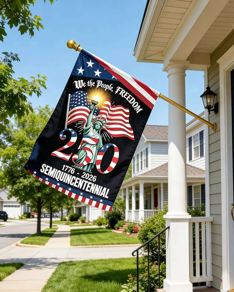 250 Years America Garden Flag, 250th Anniversary USA Patriotic 4th of July Double-Sided Waterproof Banner with Freedom Yard Sign, We The People, 1776-2026 Commemorative, 12 x 18 Inch - Image 9