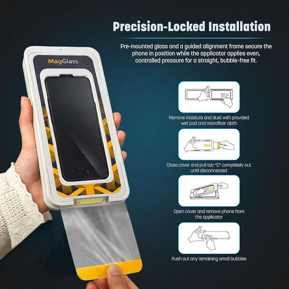 magglass for iPhone 17e Screen Protector Toughened Tempered Glass with Easy-installation Applicator - Image 2