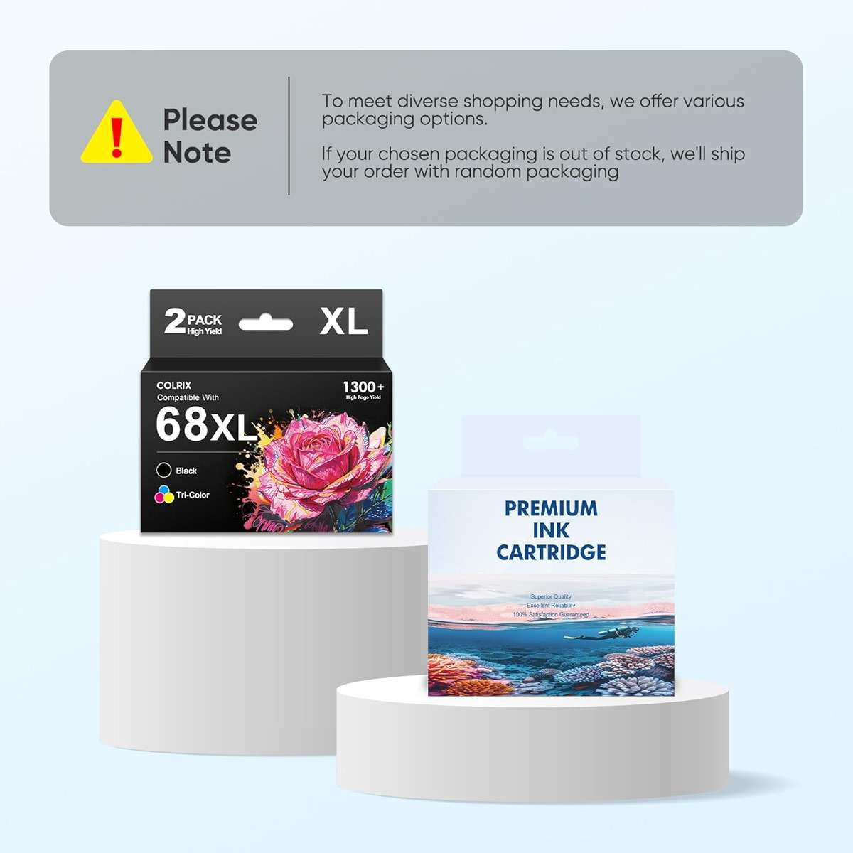 COLRIX 68XL 68 Ink Cartridges Black/Color Combo Pack Compatible for HP Ink 68, High Yield 68 Ink Cartridges for HP Envy 6155e 6555e 6152e 6552e 6558e Printers (Color/Black, 2 Pack) - Image 6
