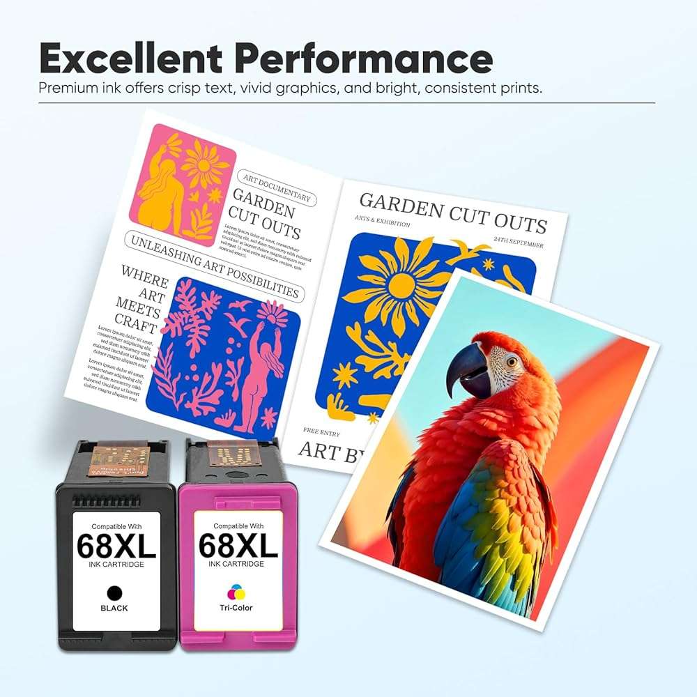 COLRIX 68XL 68 Ink Cartridges Black/Color Combo Pack Compatible for HP Ink 68, High Yield 68 Ink Cartridges for HP Envy 6155e 6555e 6152e 6552e 6558e Printers (Color/Black, 2 Pack) - Image 7