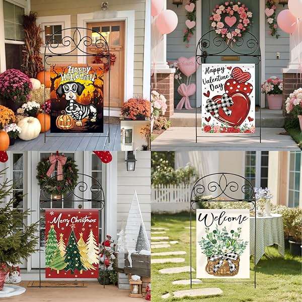 Seasonal Garden Flags Set of 12 Double Sided 12 x 18 Inch Yard Flags,Small Garden flags for outside,4th of July Summer Fall Garden Flag,Christmas Halloween Easter Outdoor Decor, Holiday Flags for All Seasons - Image 7