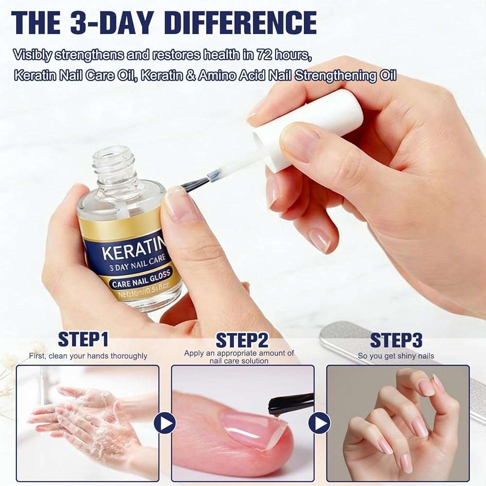 2PCS 3 Days Keratin Nail Care Oil,2026 New Moisturizing Cuticle Oil for Strong Nail,Intensive Repairs Dry & Weak Nails - Image 5