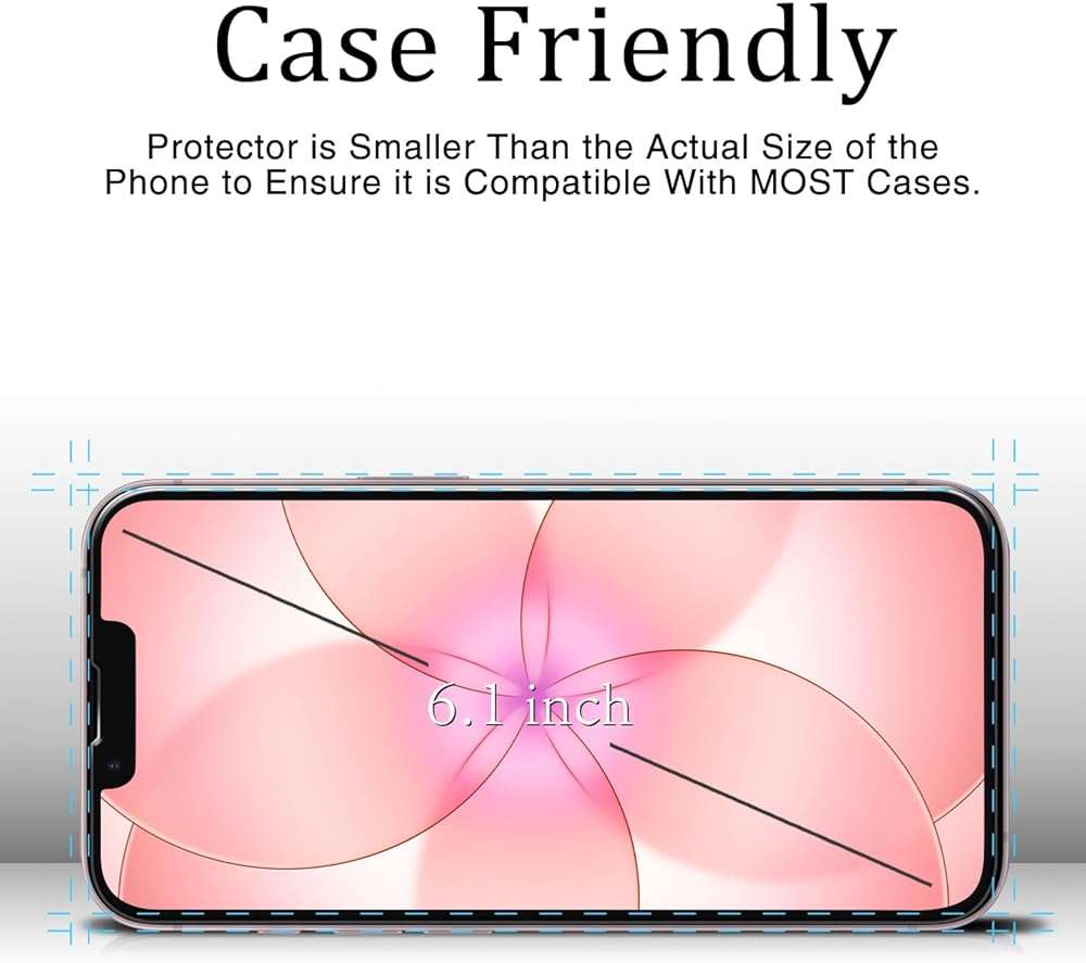 KAREEN 2 Pack Screen Protector for iPhone 17e 6.1-Inch Tempered Glass Film, 9H Hardness, Anti Scratch, Bubble Free, Case Friendly, Easy to Install - Image 4
