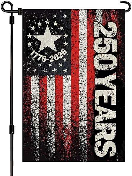 250 Anniversary USA Garden Flag, Double Sided Waterproof Distressed Patriotic Flag 1776-2026, Outdoor Yard Decor 12x18 - Image 1