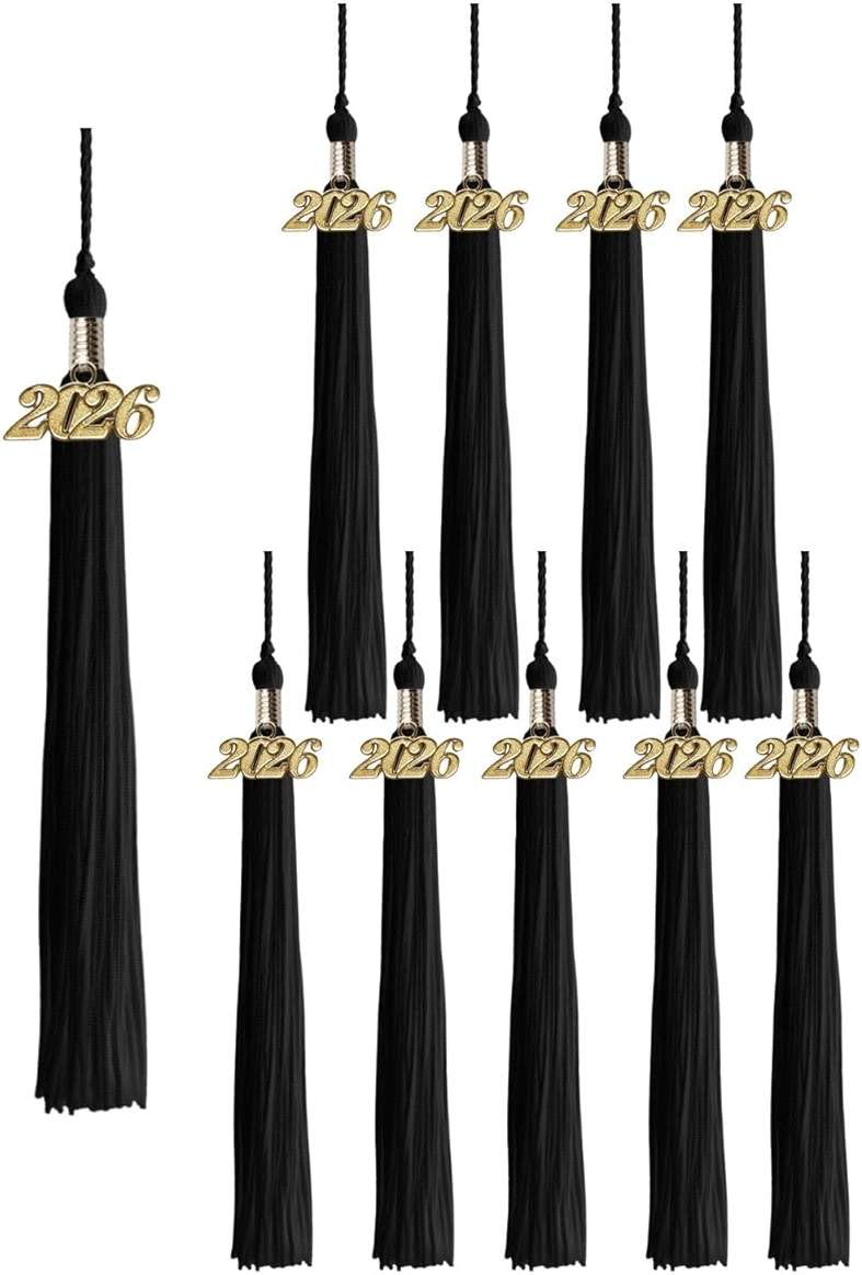 Class Act Graduation Tassels Bulk Set – 10 Pack Tassels with 2026 Year Charm, Classic Grad Accessories for High School, College and University, Red/White - Image 3