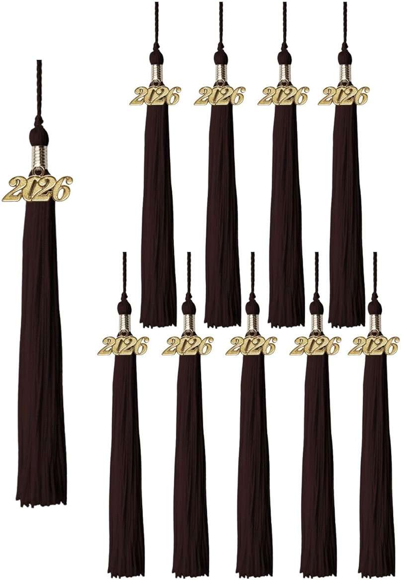 Class Act Graduation Tassels Bulk Set – 10 Pack Tassels with 2026 Year Charm, Classic Grad Accessories for High School, College and University, Red/White - Image 4