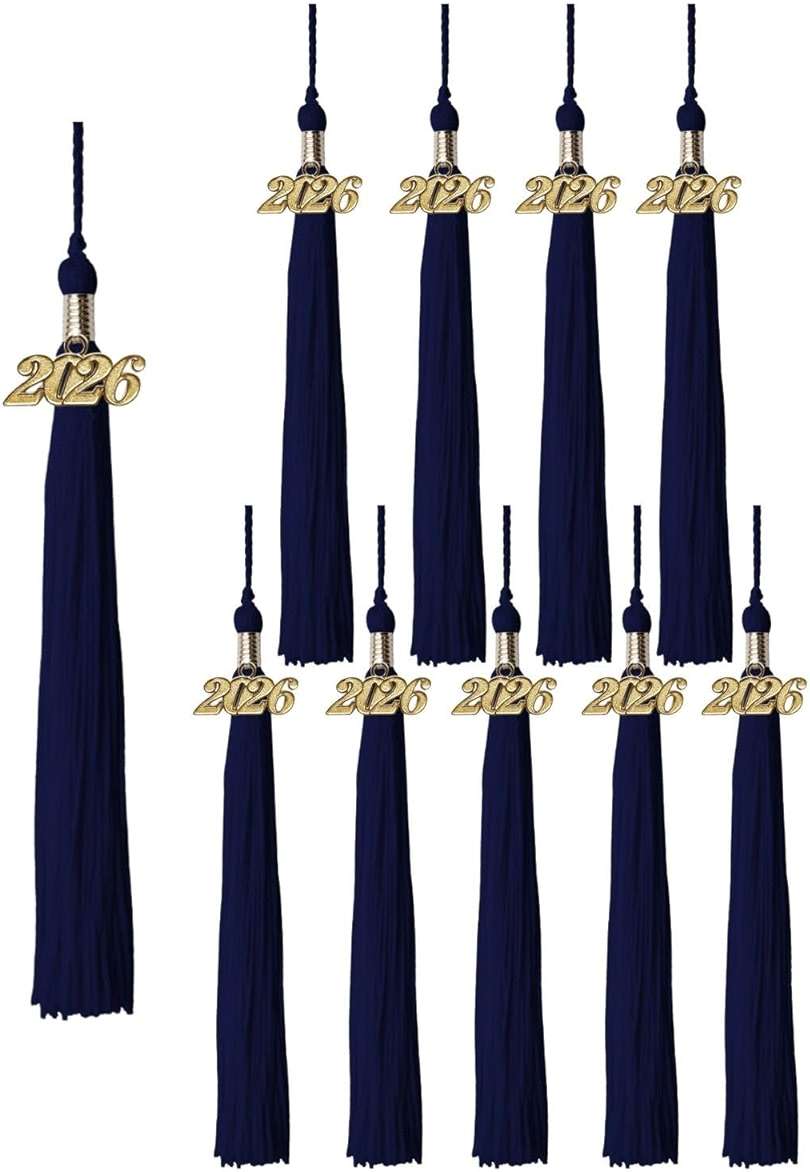 Class Act Graduation Tassels Bulk Set – 10 Pack Tassels with 2026 Year Charm, Classic Grad Accessories for High School, College and University, Red/White - Image 6