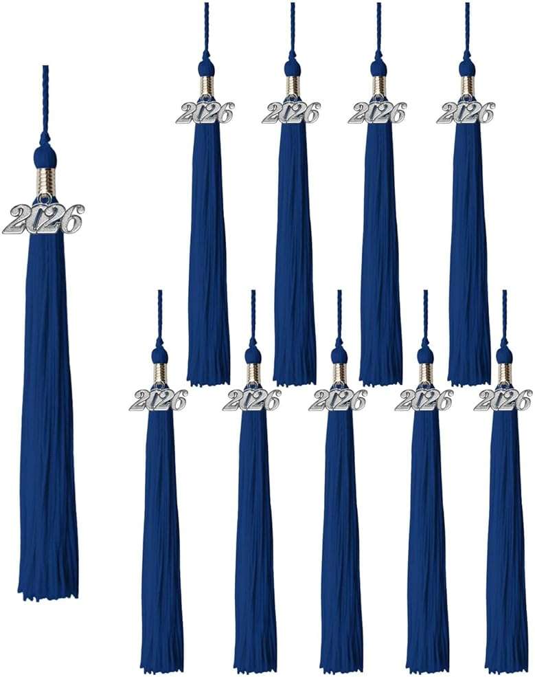Class Act Graduation Tassels Bulk Set – 10 Pack Tassels with 2026 Year Charm, Classic Grad Accessories for High School, College and University, Red/White - Image 8
