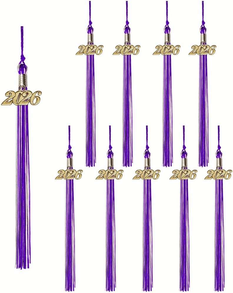 Class Act Graduation Tassels Bulk Set – 10 Pack Tassels with 2026 Year Charm, Classic Grad Accessories for High School, College and University, Red/White - Image 9