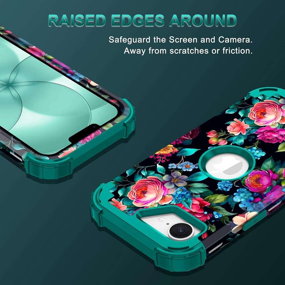 Rancase for iPhone 17e Case Case,Three Layer Heavy Duty Shockproof Protection Hard Plastic Bumper +Soft Silicone Rubber Protective Case for Apple iPhone 17e,Glow in The Dark-Blackish Green - Image 5