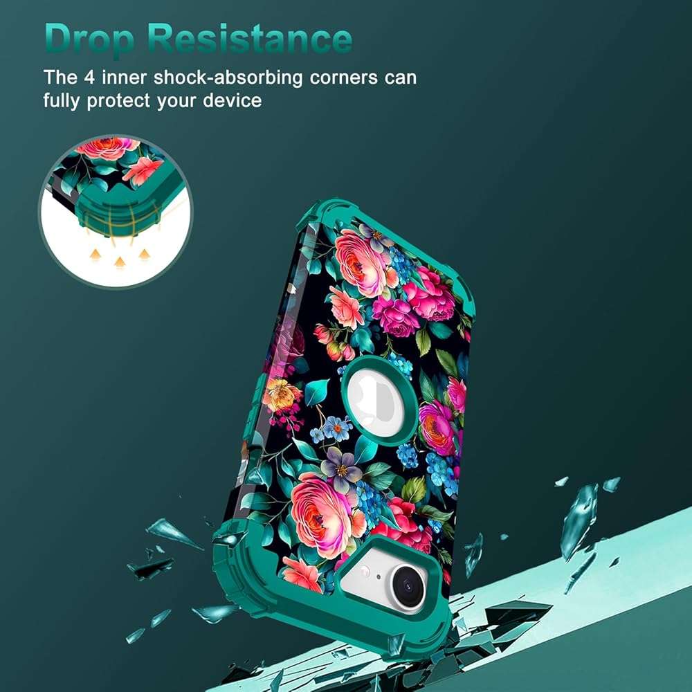Rancase for iPhone 17e Case Case,Three Layer Heavy Duty Shockproof Protection Hard Plastic Bumper +Soft Silicone Rubber Protective Case for Apple iPhone 17e,Glow in The Dark-Blackish Green - Image 6