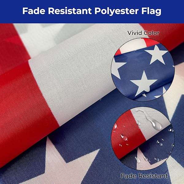 American Flag 3x5 Ft for Outside, USA Patriotic Banner with Brass Grommets, Fade Resistant Polyester for Indoor Outdoor Decor, 4th of July, Memorial Day, Veterans Day - Image 3