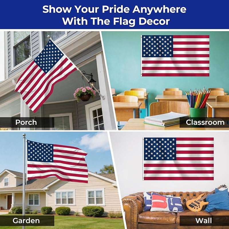 American Flag 3x5 Ft for Outside, USA Patriotic Banner with Brass Grommets, Fade Resistant Polyester for Indoor Outdoor Decor, 4th of July, Memorial Day, Veterans Day - Image 5
