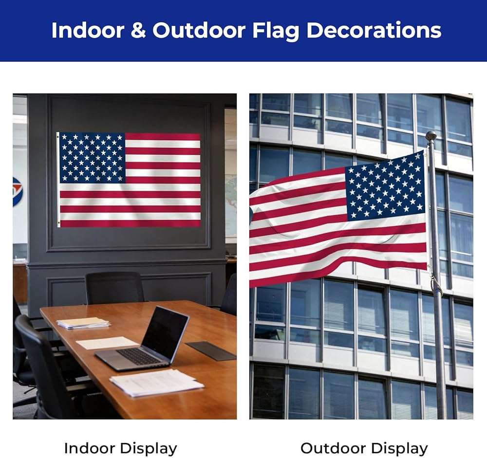 American Flag 3x5 Ft for Outside, USA Patriotic Banner with Brass Grommets, Fade Resistant Polyester for Indoor Outdoor Decor, 4th of July, Memorial Day, Veterans Day - Image 7