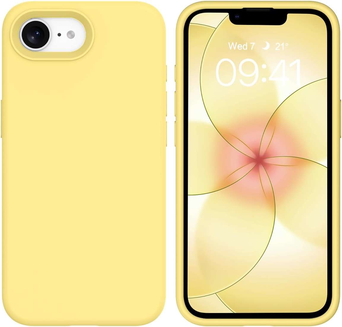 BENTOBEN for iPhone 17e/iPhone 16e 6.1" Case, Liquid Silicone Anti-Slip Microfiber Lining, Slim Soft Gel Rubber Anti-Scratch Shockproof Cover for iPhone 17e/iPhone 16e (2026/2025), Yellow - Image 1