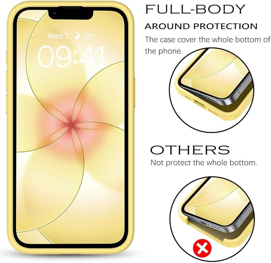 BENTOBEN for iPhone 17e/iPhone 16e 6.1" Case, Liquid Silicone Anti-Slip Microfiber Lining, Slim Soft Gel Rubber Anti-Scratch Shockproof Cover for iPhone 17e/iPhone 16e (2026/2025), Yellow - Image 4