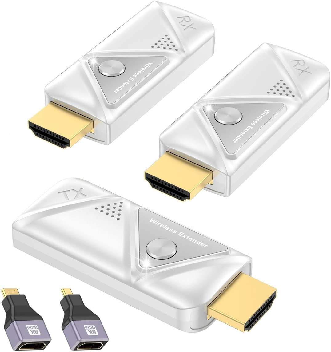 EVATEK Wireless HDMI Transmitter and 2 Receivers, HDMI Wireless Dual Display Extender Kit Sync to 2 Screens, 5G/328FT/1080P Plug & Play for Simultaneous Audio/Video on TVs/Projectors/Monitors - Image 1