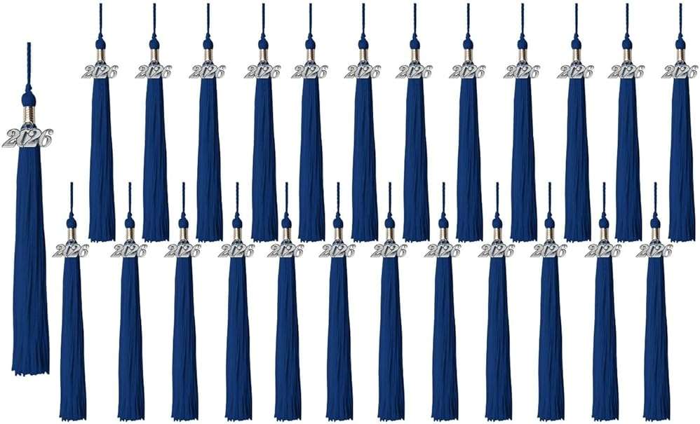Class Act Graduation Tassels Bulk Set – 25 Pack Tassels with 2026 Year Charm, Classic Grad Accessories for High School, College and University, Red/White - Image 5