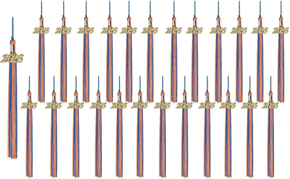 Class Act Graduation Tassels Bulk Set – 25 Pack Tassels with 2026 Year Charm, Classic Grad Accessories for High School, College and University, Red/White - Image 7