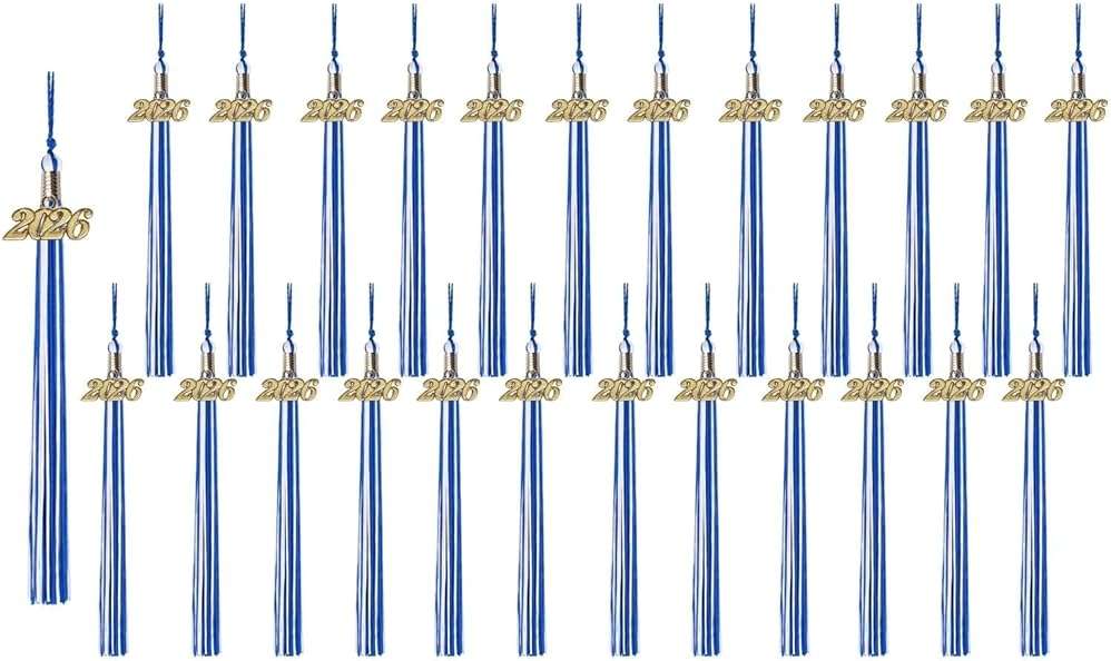 Class Act Graduation Tassels Bulk Set – 25 Pack Tassels with 2026 Year Charm, Classic Grad Accessories for High School, College and University, Red/White - Image 8