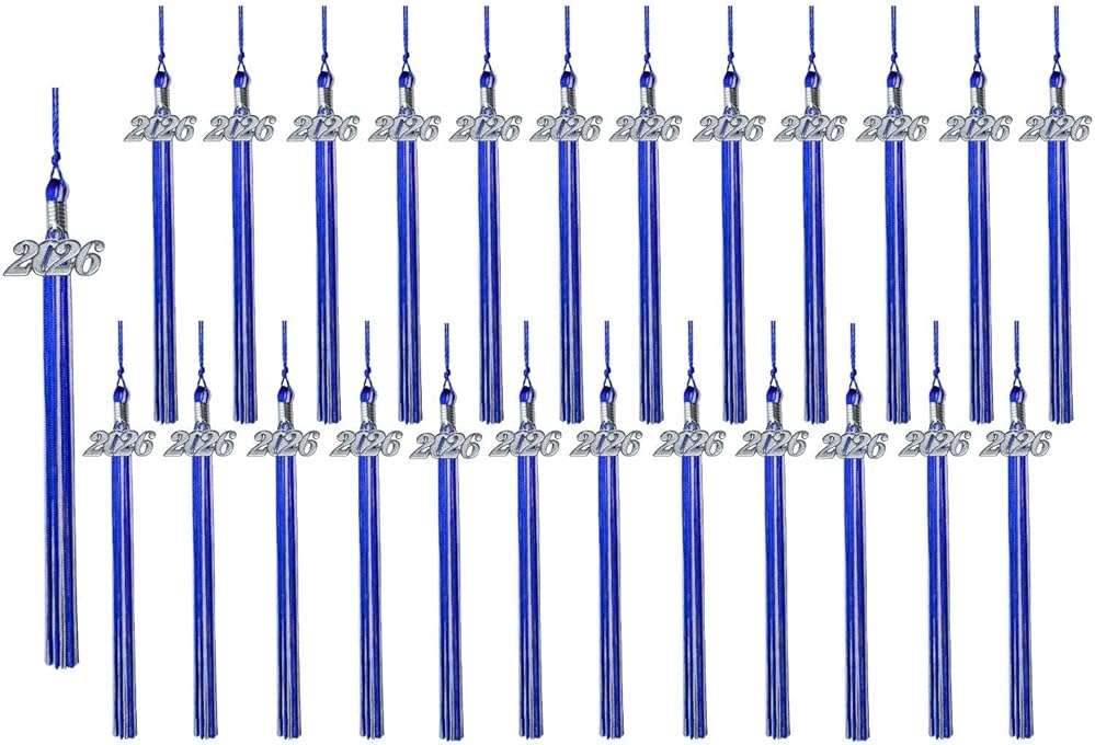 Class Act Graduation Tassels Bulk Set – 25 Pack Tassels with 2026 Year Charm, Classic Grad Accessories for High School, College and University, Red/White - Image 9