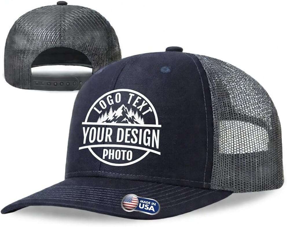 Custom Hats Bulk for Men Women Design Your Own Trucker Hats with Logo Text, Customized Baseball Cap for Business Promotion - Image 1