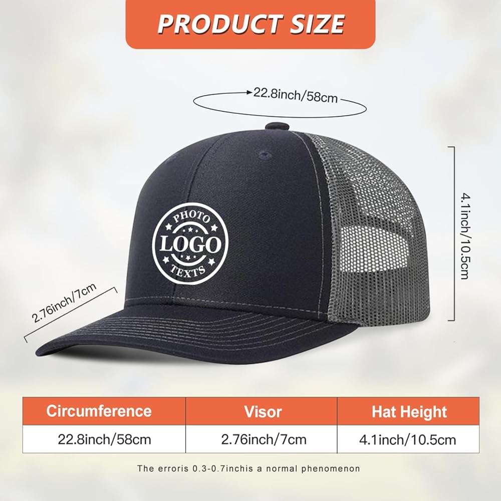 Custom Hats Bulk for Men Women Design Your Own Trucker Hats with Logo Text, Customized Baseball Cap for Business Promotion - Image 5