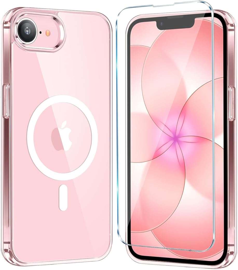 FATUOQIA for iPhone 17e Case Clear,Magnetic iPhone 17e/16e Case with Screen Protector [Compatible with MagSafe], Shockproof TPU Cover for iPhone 17e/16e Phone Cases-Transparent - Image 1