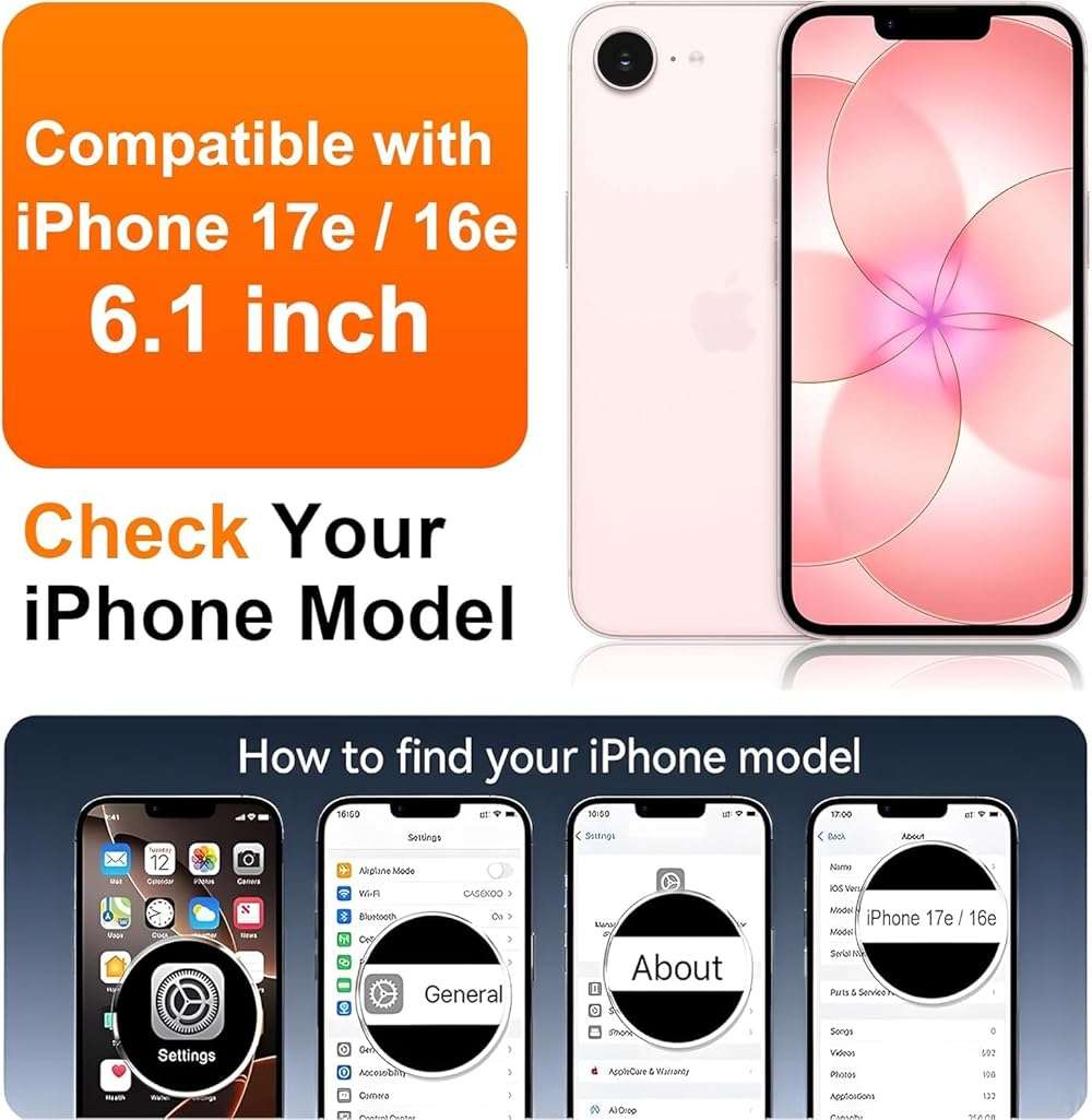 FATUOQIA for iPhone 17e Case Clear,Magnetic iPhone 17e/16e Case with Screen Protector [Compatible with MagSafe], Shockproof TPU Cover for iPhone 17e/16e Phone Cases-Transparent - Image 2