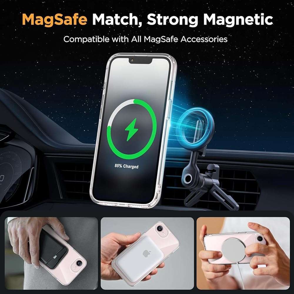 FATUOQIA for iPhone 17e Case Clear,Magnetic iPhone 17e/16e Case with Screen Protector [Compatible with MagSafe], Shockproof TPU Cover for iPhone 17e/16e Phone Cases-Transparent - Image 3