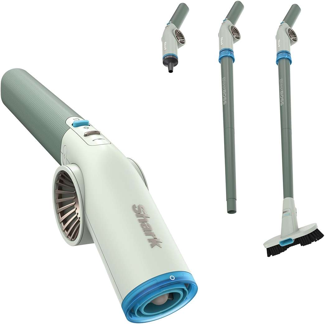 NEW Shark BlastBoss — All-in-One Air Blasting System with BlastBroom, Precision Nozzle, Extension Wand, Indoor/Outdoor Cleaning, 0-190 MPH, Cordless Handheld Blower, Rechargeable, Sage, AB2111GN​​ - Image 1