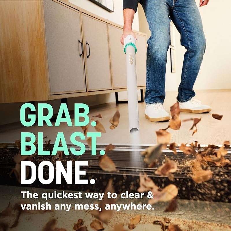 NEW Shark BlastBoss — All-in-One Air Blasting System with BlastBroom, Precision Nozzle, Extension Wand, Indoor/Outdoor Cleaning, 0-190 MPH, Cordless Handheld Blower, Rechargeable, Sage, AB2111GN​​ - Image 9